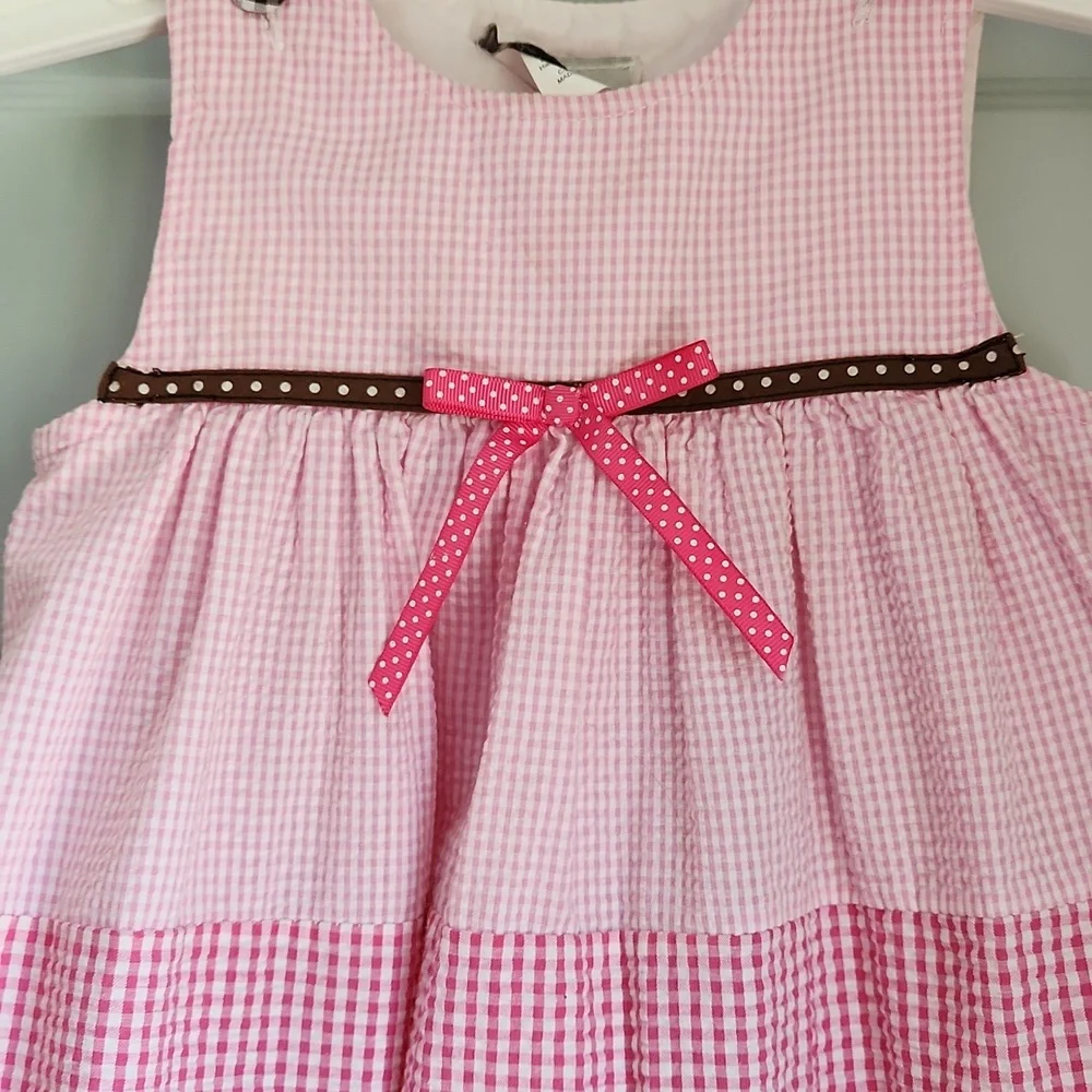 Rare, Too!, Girl's, Sz 4T, Pink & White +Br &White Gingham w 4 Appliques - Picture 2 of 10